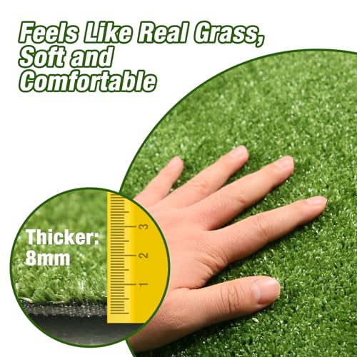 GLOBREEN Extra Large Artificial Grass 7 FT X 13 FT - Pets Fake Grass Turf Rug for Puppy Potty Kennel Flooring Patio Balcony, Easy to Cut Waterproof - size: 7FTX13FT