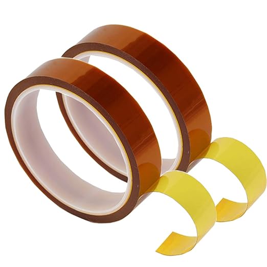 EQUTY BAYMERS 2 Rolls 20mm X 33m 108ft Heat Tape,Adhesive Heat Resistant/Transfer Tape, Heat Vinyl Thermal Sublimation Press Tape,No Residue,Electronics,Soldering,Protecting Circuit Board