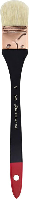 Silver Brush Limited 5403-40 Silver Atelier Oval Mottler Paintbrush for Oil, Acrylic, Watercolor, Gesso and Grounds, Varnish and Top Coat, Size 40, Xtra Long Handle