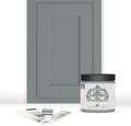 ALL-IN-ONE Paint, Durable cabinet and furniture paint. Built in primer and top coat, no sanding needed. Includes our 30 featured color card - London (green gray), 8oz Sample
