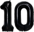 GOER Number 10 Balloons for 10th Birthday Party Decorations,42 Inch Jumbo Foil Helium Balloons for 10th Anniversary (Black)
