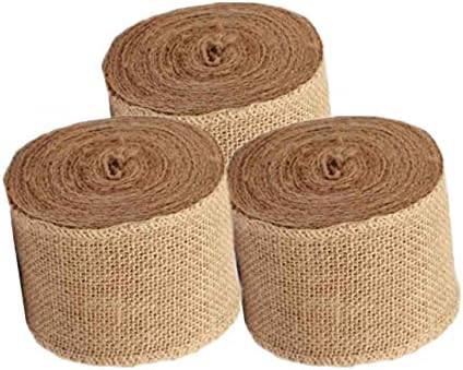AAYU 3-Pack Burlap Ribbon 90' in Total | 1 1/2" x 10 Yards | Natural Jute | Total 30 Yards