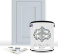 ALL-IN-ONE Paint, Durable cabinet and furniture paint. Built in primer and top coat, no sanding needed. Includes our 30 featured color card - Stormy (pastel blue), Gallon