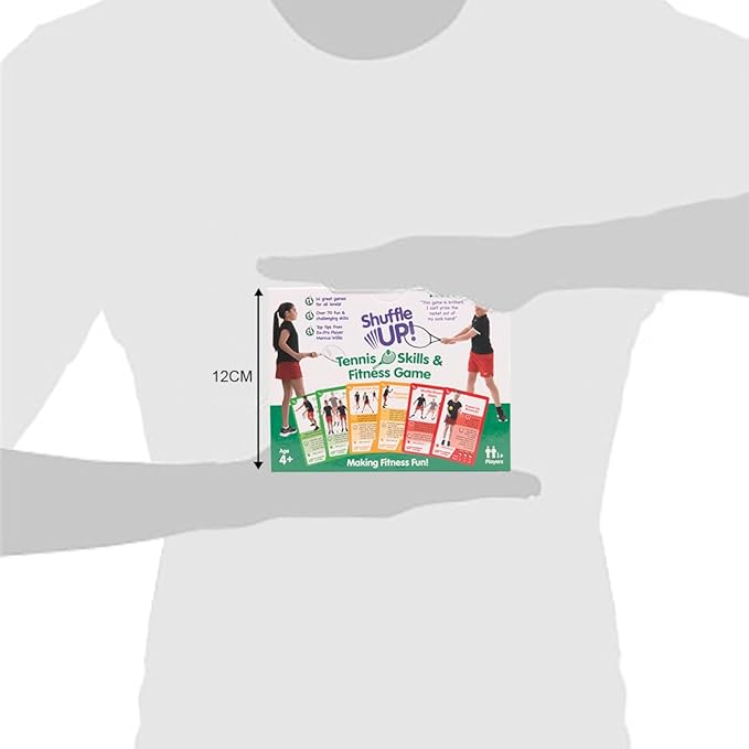 Shuffle Up Tennis Card Games - 70+ Fun & Active Skills Cards for Kids, Fitness Cards Develop Fundamentals, Stamina & Strength, Easy to Play for Kids | Multiple Skill Level Cards Include 2 Dices