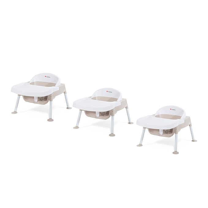 Foundations Secure Sitter Feeding Chairs Multipack, No-Tip Feet, 3-Point Adjustable Harness, Removable Tray, Easy to Clean, Stackable Feeding Chairs, 3 Pack (5 inch)