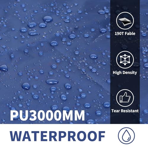 Frelaxy Tent Footprint, Waterproof Camping Tarp, Durable Tent Floor to Elevate Your Camping, Hiking, Backpacking, Hammock, Beach Experience - color: Dark Blue, size: 4-5 Person—104'' x 80''
