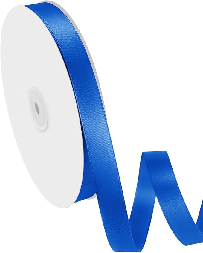 5/8" Width x 100 Yards Satin Ribbon, Royal Blue Ribbon Perfect for DIY Craft, Bows, Gift Wrapping, Flower Bouquet, Valentine's Day, Christmas and Party Decoration