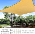 Quictent 20x16ft Rectangular Sun Shade Sail 185G HDPE Canopy 98% UV Block Outdoor Patio Garden Commercial Deck with Hardware Kit (Sand) - color: Sand, size: 20 x 16 ft, style: Rectangle