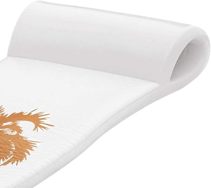 TRC Recreation Sunsation Vinyl Coated Foam Swimming Pool Float Mat Adult Lounger with Built-in Roll Pillow