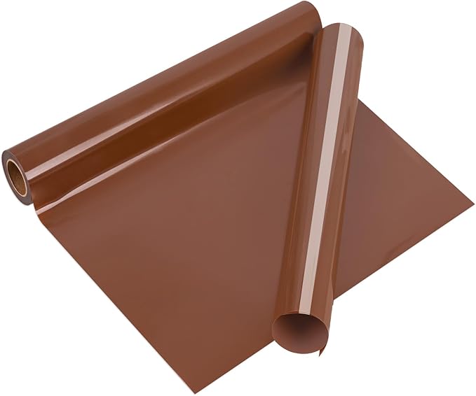 VINYL FROG Heat Transfer Vinyl Roll HTV Vinyl - 12" x5ft Chocolate Iron on Vinyl for T-Shirts, Heat Press Vinyl for DIY Craft Designs (Chocolate)