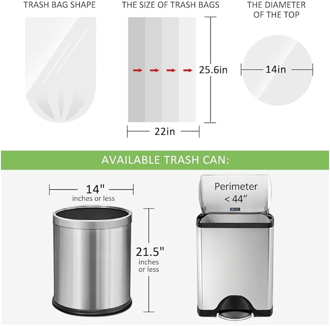 8 Gallon 130 Counts Strong Trash Bags Garbage Bags by RayPard, fit 30 Liter Kitchen Waste Basket, Medium Trash Bags Can Liners for Home Office Kitchen Bathroom Bedroom, Black