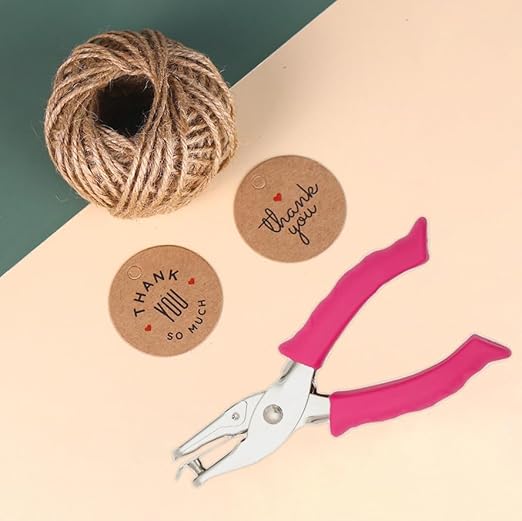 Single Hole Punch 1/4" and 1/8", 2 Pack Small Hole Puncher for Crafts, One Hole Paper Punch with Grip Handle, Small Hole Punch for Kids and Adults