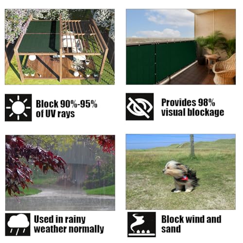 Privacy Fence Screen 3 X 65 FT, Heavy Duty Outdoor Shade Mesh Cloth for Garden, Backyard, Patio, Balcony & More – UV Protection, Windproof & Durable – Easy Installation with Grommets, Customizable - size: 3FT X 65FT