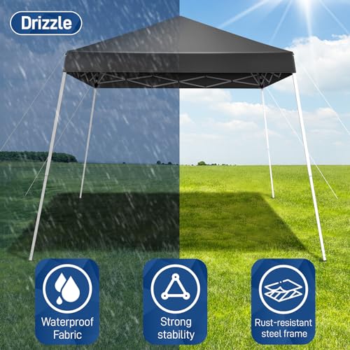 Outvita Canopy 6x6' Pop Up Commercial Instant Gazebo Tent, Waterproof & UV Protection Canopy Tent with Slant Legs for Party Wedding Birthday BBQ Events - style: 6x6-gray