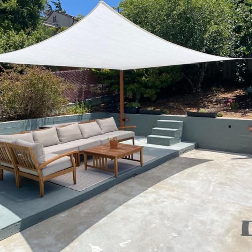 Quictent 12x16ft 185G HDPE Rectangle Sun Shade Sail Canopy White 98% UV Block Outdoor Patio Garden with Hardware Kit - color: White, size: 12 x 16 ft, style: Rectangle