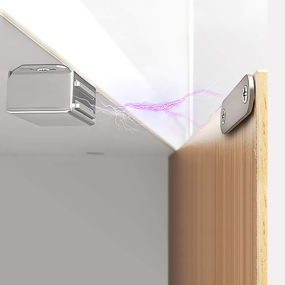 Mousike Cabinet Magnets 30lb Stainless Steel Magnetic Door Catch with Strong Magnetic for Kitchen Cupboard Wardrobe Closet Cabinet Door Drawer Latch(2.1"(Silver 6 Pack))