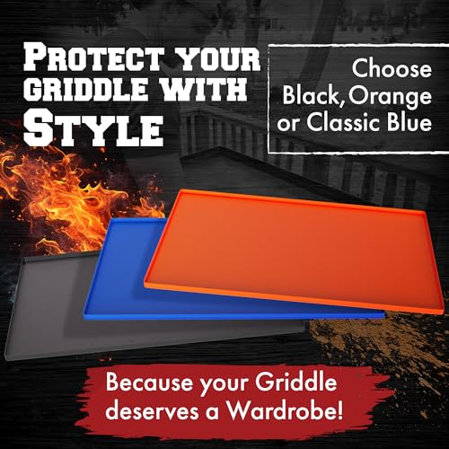 KITCHEN PERFECTION 22" Premium Silicone Griddle Cover Mat For Blackstone Griddle 22 Inch - Hermetic Protection From Rust & Debris All Year, Fits All Blackstone 22 Inch Models - Food Grade Silicone - color: Classic Blue 22 inch