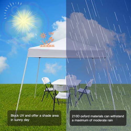 Outvita Canopy 7.8x7.8' Pop Up Commercial Instant Gazebo Tent, Waterproof & UV Protection Canopy Tent with Slant Legs for Party Wedding Birthday BBQ Events - style: 7.8x7.8-white