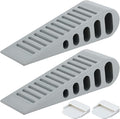 JQK Rubber Door Stopper Wedge, Grey 2 Pack Soft TPR Premium Door Stops for Bottom of Heavy Duty Door on Tile, Concrete, Carpet, Wooden Floor, DSB61-GY-P2