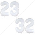 GOER Number 23 Balloons for 23rd Birthday Party Decorations,42 Inch Jumbo Foil Helium 32 Balloons for 32nd Birthday Party Decoration (White)