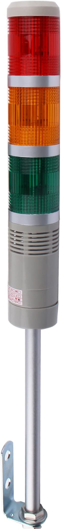 Industrial Signal Tower, Column LED Alarm Tower Lamp Flash Indicator, 3-Layer Stack LED Warning Light for Safety (DC 12V/Steady ON Light)