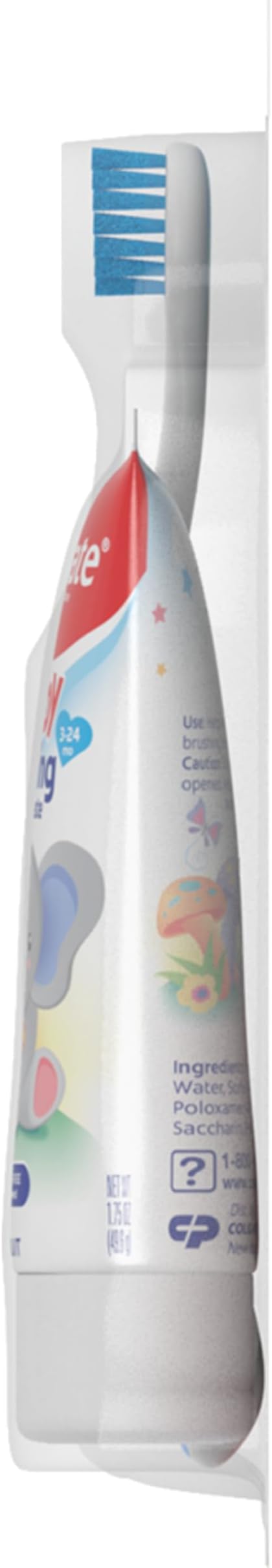 Colgate Baby Toothpaste and Toothbrush Kit, Mild Fruit Flavor, for Ages 3-24 Months