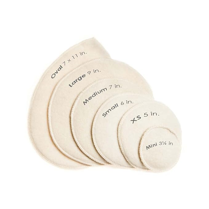 Soothingly Soft Merino Wool Nursing Pads, Style Softline, Extra Thickness, 6 in. Diameter