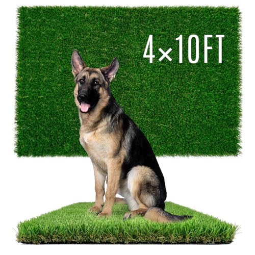 Sunturf Fake Grass for Dog to Pee on Artificial Grass for Dogs Grass Turf Mats for Puppy Pee Training Dog Pee Pads Extra Large for Dogs 4x10FT Dog Supplies Reusable - size: 4x10 FT