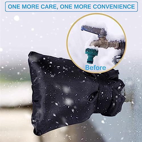 Outdoor Faucet Covers for Winter, Actgan 8.3"H x 6"W Thickened Outside Garden Faucet Socks for Freeze Protection, Reusable Insulated Faucet Covers, 4 Pack, Black - color: 4 Piece 8.3"H x 6"W Black