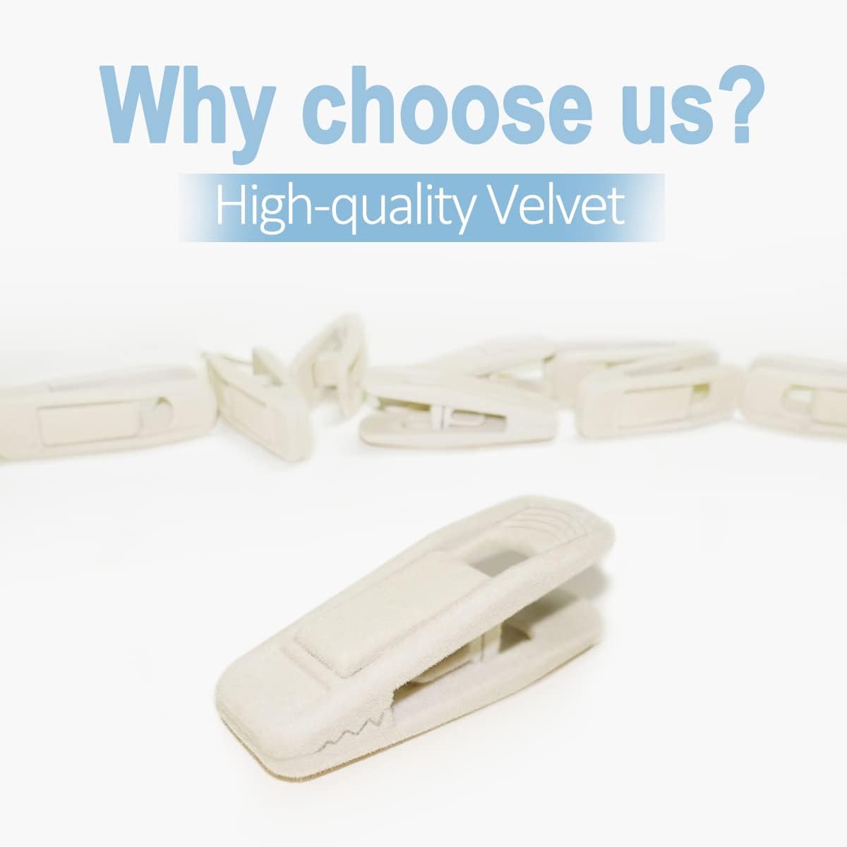 Beige Velvet Hangers Clips (80-Pack), Non-Slip Strong Velvet Clips for Velvet Skirt Hangers, Velvet Pants Hanger Velvet Clips Fit for Thin Velvet Clothes Suit Hangers