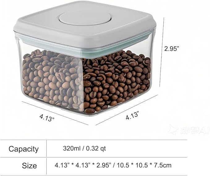 Airtight Food Storage Container - 0.32qt / 320ml Mini Square Pop Containers With Lids, Bpa Free Stackable Container Snacks Candy Salt Herbs Spices