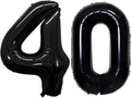 GOER Number 40 Balloons for 40th Birthday Party Decorations,42 Inch Jumbo Foil Helium Balloons for 40th Anniversary (Black)