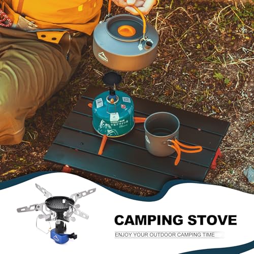 Widesea Portable Camping Stove with Canister Stand & 4 Detachable Legs Mini 3300W Power Backpacking Stove with Electronic Ignition Ultralight Compact for Outdoor Cooking, Hiking, Picnics - style: STOVE & TRIPOD