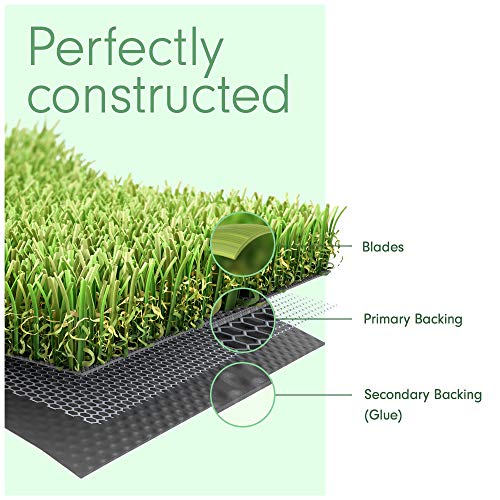 10 x 18 Feet Artificial Grass Mat for Lawn/Deluxe Realistic Synthetic Turf Rug [Thick Carpet of Fake Grass Patch Pads for Outdoor, Landscaping, Pets, Dogs, Puppy Potty, and Backyard]
