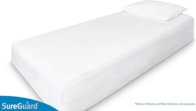 SureGuard Twin Extra Long (XL) Mattress Protector - 100% Waterproof, Hypoallergenic - Premium Fitted Cotton Cover - Smooth