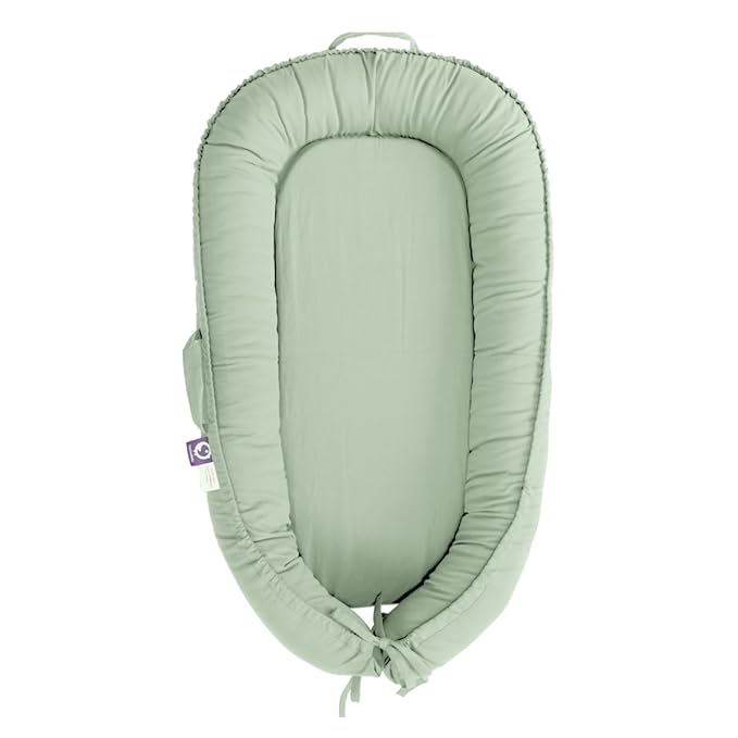 Infant Lounger, Baby Nest Cover for Baby Girls & Boys, Newborn Essentials for Baby 0-18 Months, 100% Cotton Breathable (Spring Green)