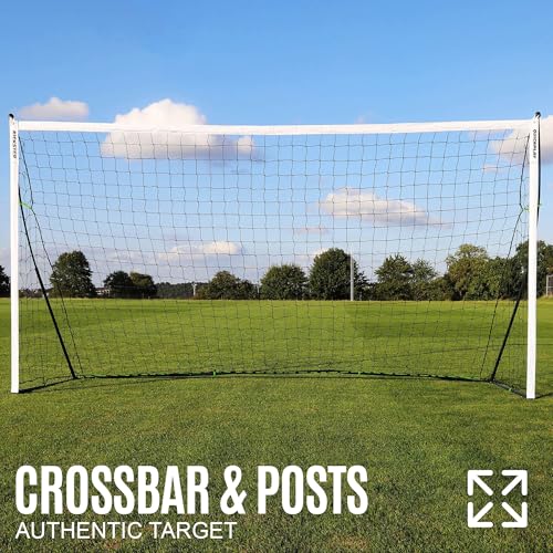 QUICKPLAY Kickster Soccer Goal Range – Ultra Portable | Quick and Easy Set Up | Includes Net and Carry Bag | Available in 7 Sizes | Backyard Soccer Net for Kids & Adults [Single Goal] - style: Futsal 9.8 x 6.5'