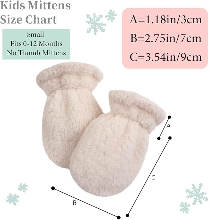 Zsedrut Baby Boys Winter Glove Warm Toddler Infant Girls Mittens Fleece Lined Gloves 1-7 Years
