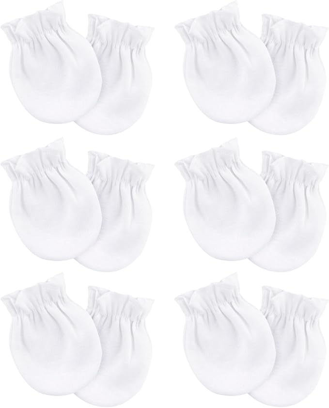Newborn Baby Mittens No Scratch Cotton Elastic Wrist Gloves Infant Toddler Mittens for Baby Boy Girl 0-6 Months