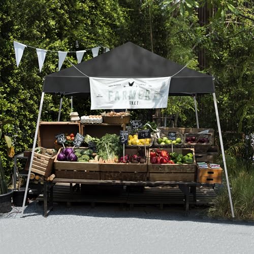 Outvita Canopy 7.8x7.8' Pop Up Commercial Instant Gazebo Tent, Waterproof & UV Protection Canopy Tent with Slant Legs for Party Wedding Birthday BBQ Events - style: 7.8x7.8-gray
