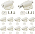 12Pack Magnetic Touch Push to Open Door Latch for Heavy Duty Door Push Release Latch Kitchen Drawer Push Catch Pop Out Latch Kitchen Closet Door Closing (White)