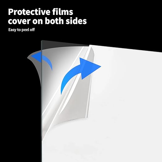 Art3d (2 Pack) 1/8" Thick Plexiglass Sheets - 16" x 20" PET Clear Sheets for Art Design，Craft Projects, Signs, DIY in Home, Wedding, Festival,Party,Office