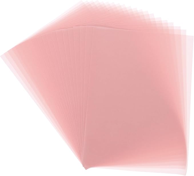 MECCANIXITY Colored Vellum Paper, 40 Sheet Light Pink Transparency 8.3" x 5.9" Printable Vellum Paper, Translucent Vellum Sheets for Printing Wedding Invitations Ink Jet Laser Printer