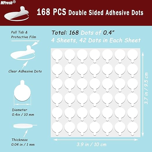 Sticky Tack Dots Easy to Peel, Clear Museum Putty Glue Gel Double Sided Mounting Sticky Tack for Action Figures Wall Hanging, Crafts, Balloons, Poster, Decorations