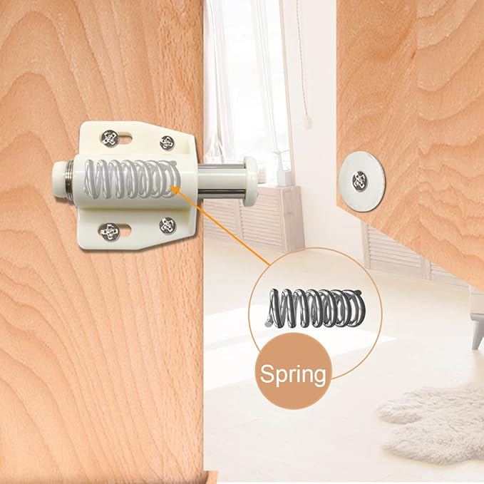 12Pack Magnetic Touch Push to Open Door Latch for Heavy Duty Door Push Release Latch Kitchen Drawer Push Catch Pop Out Latch Kitchen Closet Door Closing (White)