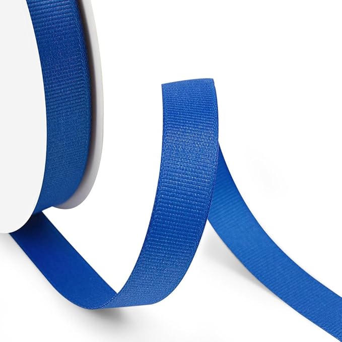 5/8" X 50 Yards Royal Blue Grosgrain Ribbon, Premium Grosgrain Ribbon for Sewing, Gift Wrapping, Bow Making, Wedding Decor, Wrapping and More (Royal Blue)