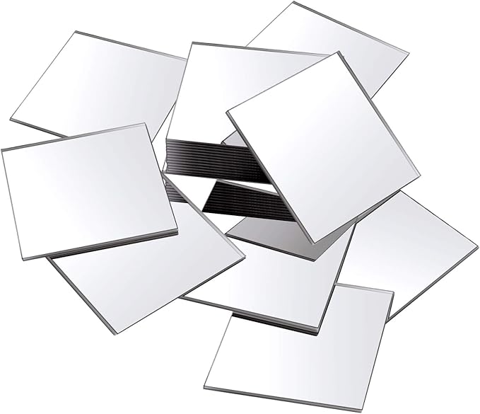 Jetec Mini Size Acrylic Square Mirror Adhesive Small Square Mirror Tiles for Crafts and DIY Projects Supplies(25 Pcs,3 Inches)