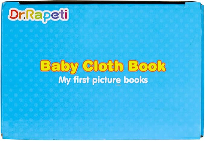 Dr.Rapeti Soft Cloth Books Baby Books Bath Books 6-Pack for Baby Infant Toddler Kids Crinkle Squeaky Washable Chewable Non-Toxic Early Educational Giftable