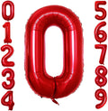 GOER Red Foil Balloons Number 0 for 10th 20th 30th 40th 50th 60th 70th 80th 90th 100th Birthday Party Supplies Anniversary Decorations (3 pcs,42 inch,32 inch,16inch)