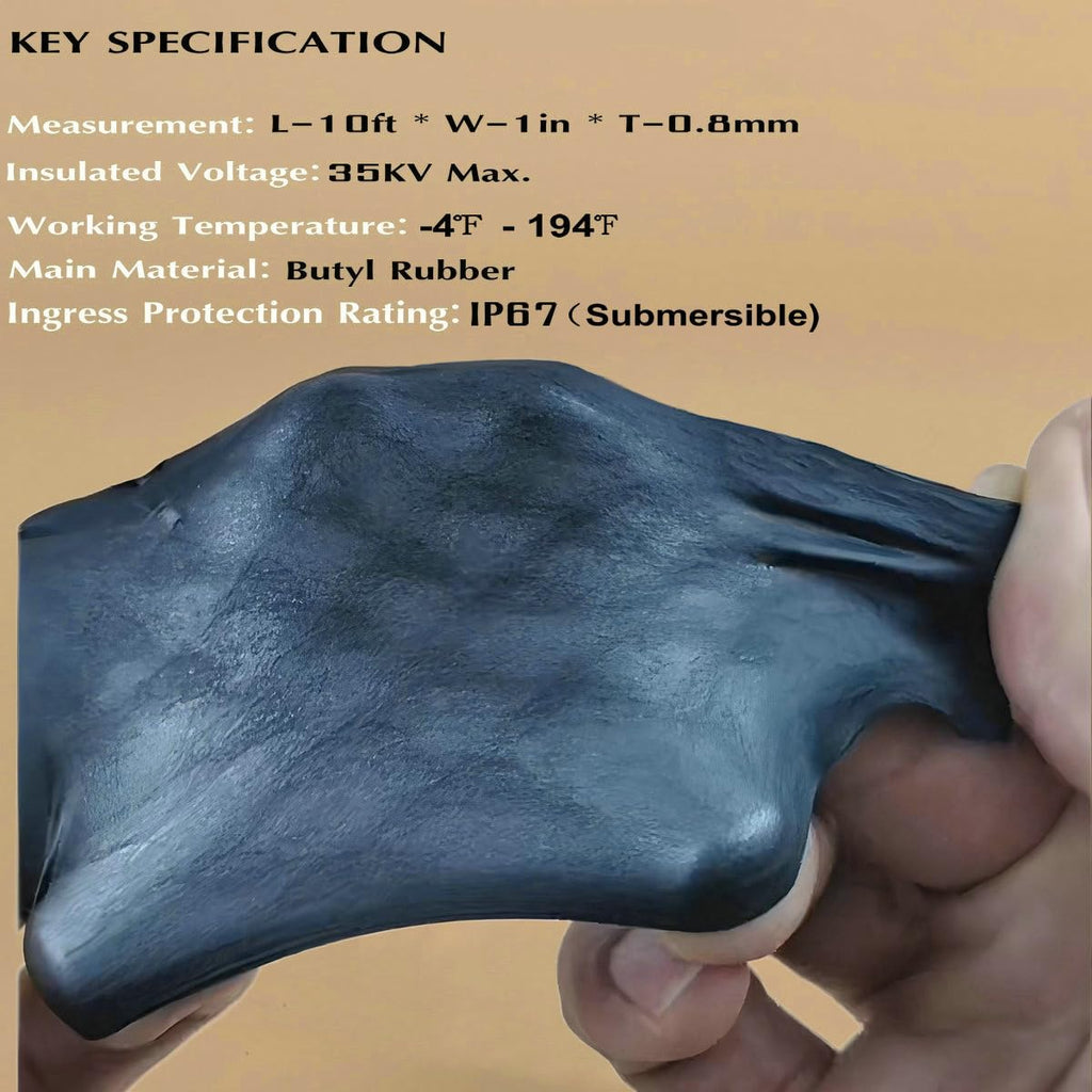 4 Rolls Butyl Rubber Self-Fusing Tape | IP67 Waterproof & 35KV Insulated | Extreme Cold/Hot Resistance (-4°F to 194°F) | for Electrical Joints, Pipe Leaks, Handlebar Grip Wrap (1" x10FT)